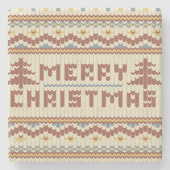 Merry Christmas Knit Sweater Look Onderzetters (Voorkant)