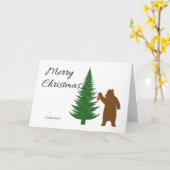 Merry Christmas Kodiak bruin beer Kaart (Gele Bloem)