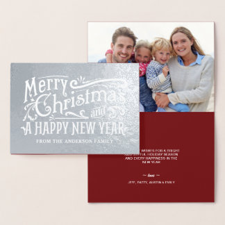 Merry Christmas  Krijtbord Zilverfolie Folie Kaarten