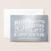 Merry Christmas Krijtbord Zilverfolie Folie Kaarten (Voorkant met envelop)