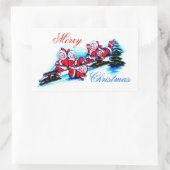 Merry Christmas Label - Elfen Sleederen in Sneeuw (Tas)