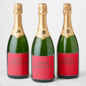 MERRY CHRISTMAS Label Sparkling Wijnetiket (Flessen)