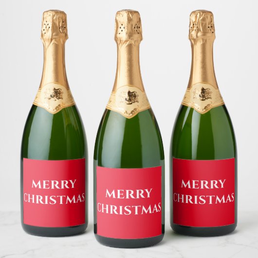 Merry Christmas Label Sparkling Wijnetiket (Flessen)