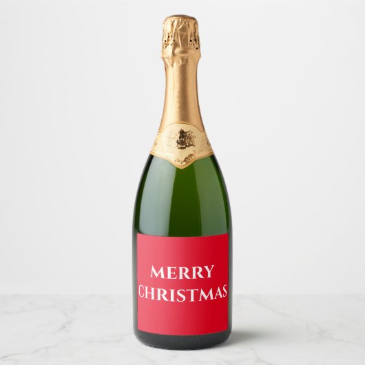 Merry Christmas Label Sparkling Wijnetiket (Voorkant)