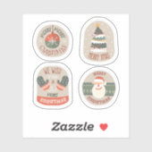 Merry Christmas label sticker collectie (Vel)