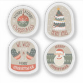 Merry Christmas label sticker collectie (Voorkant)
