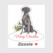 Merry Christmas Labrador Retriever CustomCut Vinyl Sticker (Vel)