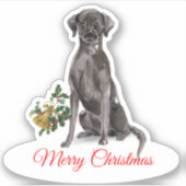Merry Christmas Labrador Retriever CustomCut Vinyl Sticker (Voorkant)