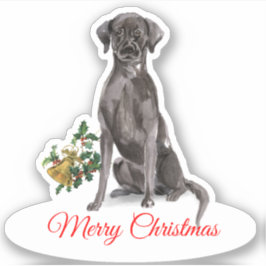 Merry Christmas Labrador Retriever CustomCut Vinyl Sticker