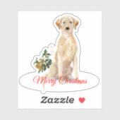Merry Christmas Labrador Retriever CustomCut Vinyl Sticker (Vel)