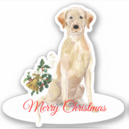 Merry Christmas Labrador Retriever CustomCut Vinyl Sticker