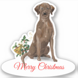 Merry Christmas Labrador Retriever CustomCut Vinyl Sticker