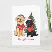 Merry Christmas Labrador Retriever Dogs Feestdagen Kaart (Voorkant)