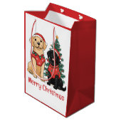 Merry Christmas Labrador Retriever Dogs Medium Cadeauzakje (Achterkant Gekanteld)