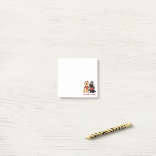 Merry Christmas Labrador Retriever Dogs Post-it® Notes (Op bureau)