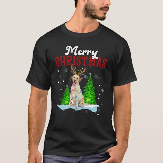 Merry Christmas Labrador Tree Lights Labrador Chri T-shirt (Voorkant)