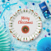 Merry Christmas Ladybug Red White Green Party Papieren Bordje (Feest)