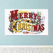 Merry Christmas Large Canvas Print - Customize (Insitu (Houten vloer))