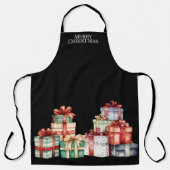 Merry Christmas, Large Christmas Gifts Wrapped Blk Schort (Voorkant)