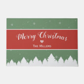 Merry Christmas Last Name Snowflake Deurmat (Voorkant)