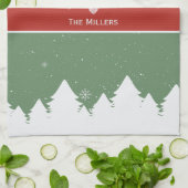 Merry Christmas Last Name Snowflake Theedoek (Gevouwen)