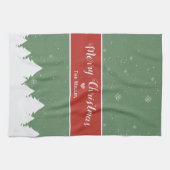 Merry Christmas Last Name Snowflake Theedoek (Horizontaal)