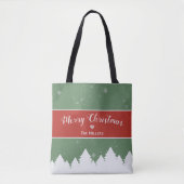 Merry Christmas Last Name Snowflake Tote Bag (Voorkant)