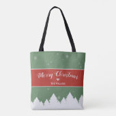 Merry Christmas Last Name Snowflake Tote Bag (Achterkant)