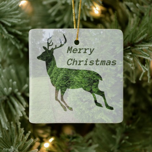 Merry Christmas Leaping Deer Ornament (Boom)