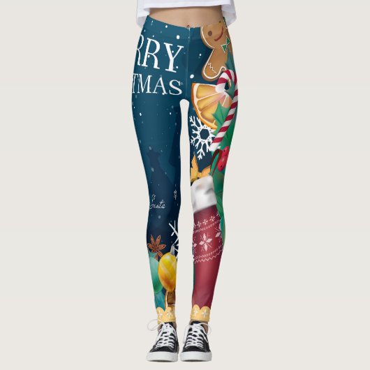 Merry Christmas Leggings – Festive Cheer from Top  (Voorkant)