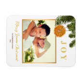 Merry Christmas Lemon Gold fotomagneet Kaart Magneet (Horizontaal)