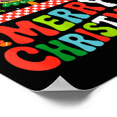 Merry Christmas Leopard Colorful Xmas Trees Bow Ti Poster (Hoek)