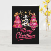 Merry Christmas Leopard Cowhide Nk Xmas Tree Rodeo Kaart (Gele Bloem)