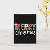 Merry Christmas Leopard Print Xmas Family Matching Kaart (Gele Bloem)