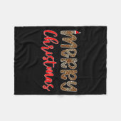 Merry Christmas Leopard Santa Hat Cheetah Print Xm Fleece Deken (Voorkant (Horizontaal))