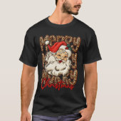 Merry Christmas Leopard Santa Hat Cheetah Xmas Paj T-shirt (Voorkant)