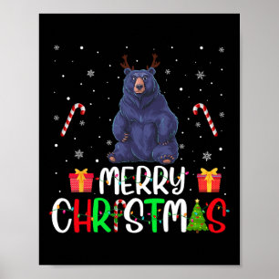 Merry Christmas Lights Beer Rendieren Pet Xmas Pjs Poster