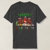 Merry Christmas Lights Cardinal Bird ASL Sign Lang T-shirt (Design voorkant)