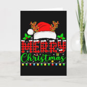 Merry Christmas Lights Funny Xmas Pjs Men Women Fa Kaart (Voorkant)