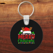 Merry Christmas Lights Funny Xmas Pjs Men Women Fa Sleutelhanger (Voorkant)