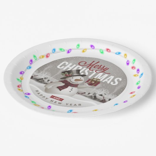 Merry Christmas Lights Lijst Papier Bord (Gekanteld)