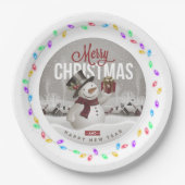 Merry Christmas Lights Lijst Papier Bord (Voorkant)