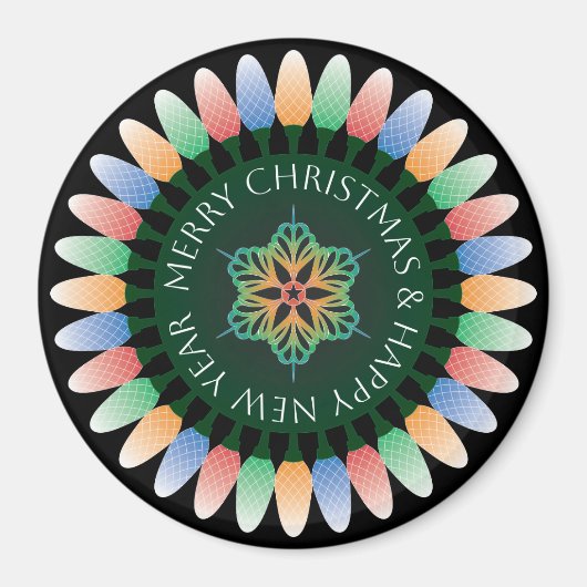 Merry Christmas Lights Magneet (Voorkant)