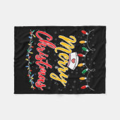 Merry Christmas Lights Nurse Hat Xmas Funny Nurse  Fleece Deken (Voorkant (Horizontaal))