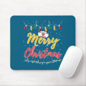 Merry Christmas Lights Nurse Hat Xmas Funny Nurse  Muismat (Met muis)