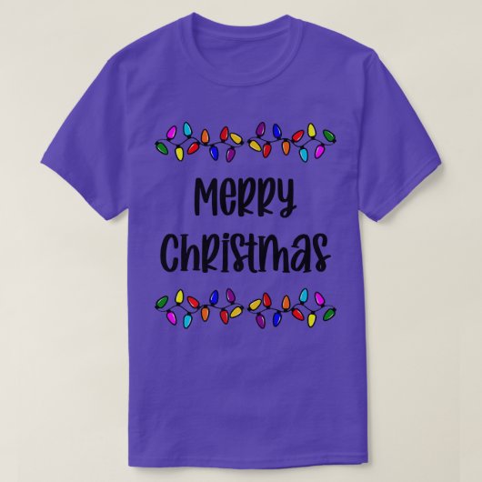 Merry Christmas Lights Premium  T-shirt (Design voorkant)