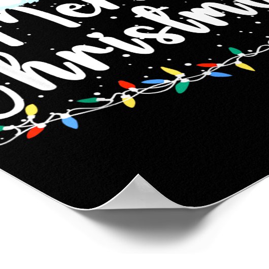 Merry Christmas Lights Red Santa Hat Xmas Family M Poster (Hoek)