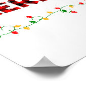 Merry Christmas Lights Red Santa Hat Xmas Family M Poster (Hoek)