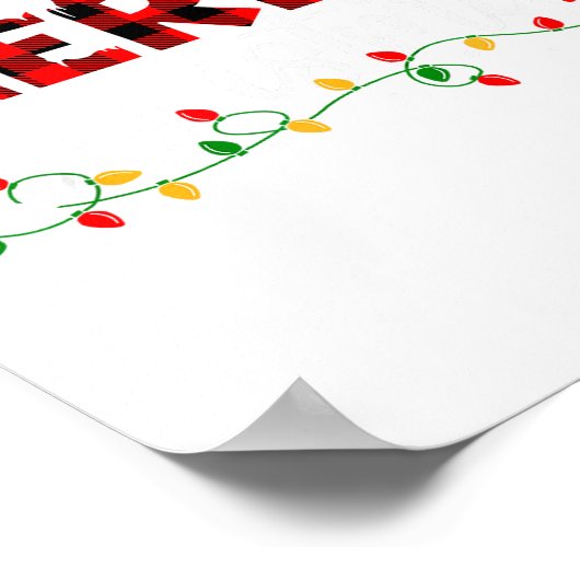 Merry Christmas Lights Red Santa Hat Xmas Family M Poster (Hoek)