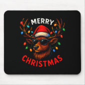 Merry Christmas Lights Reindeer Xmas Family Men Wo Muismat (Voorkant)